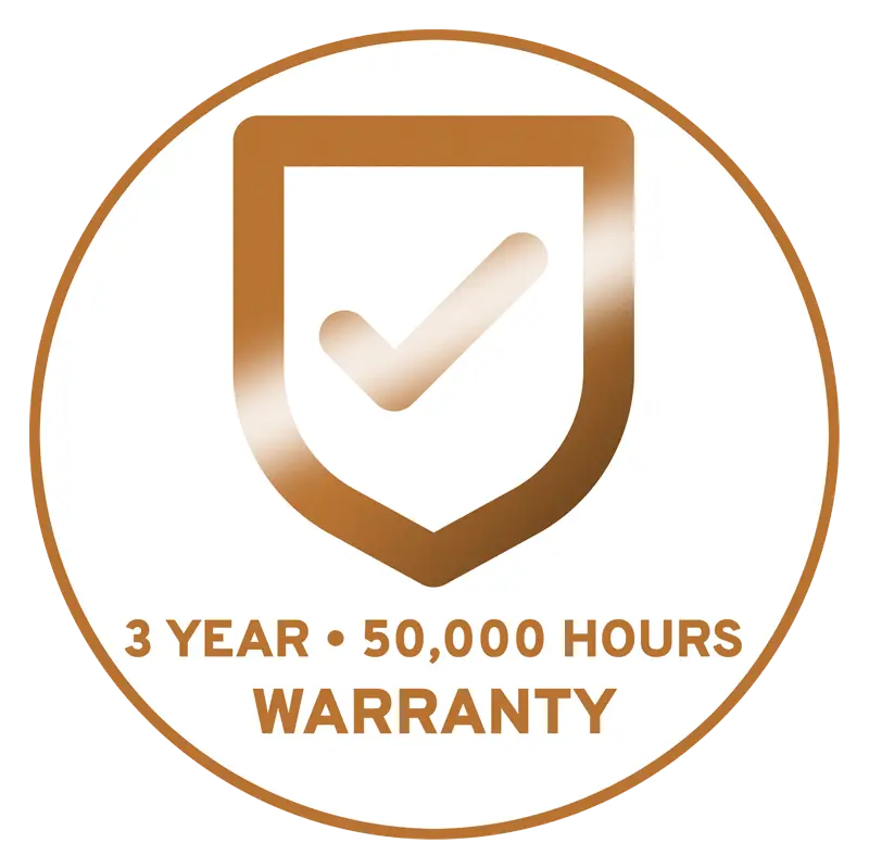 3 year • 50,000 hours warranty
